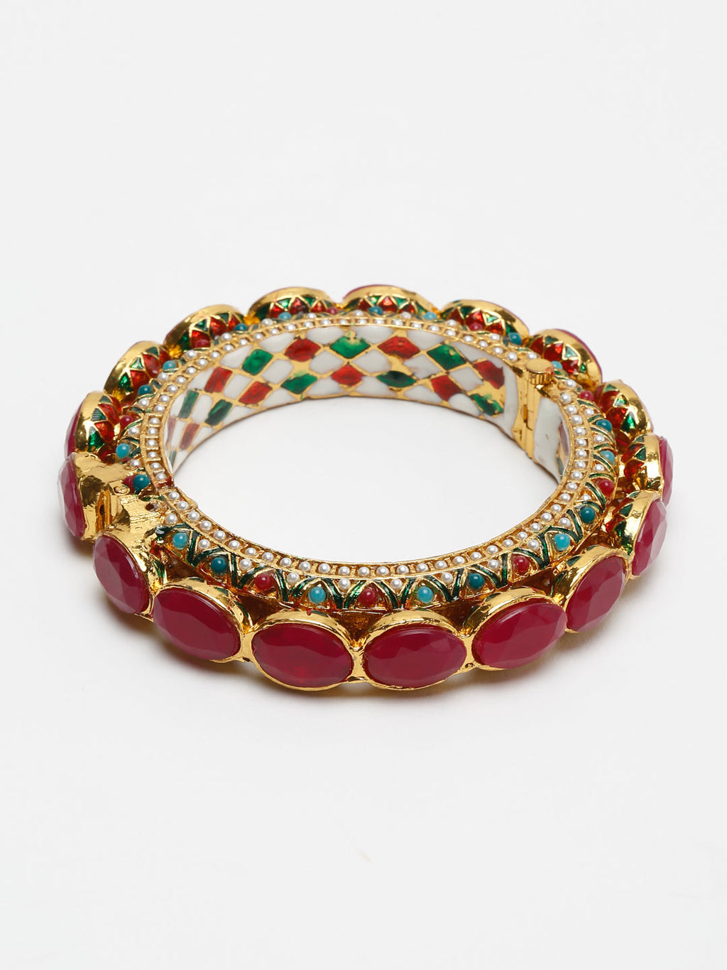 Single Multi Embellished Bangle - Ruby Raang | Grocsy