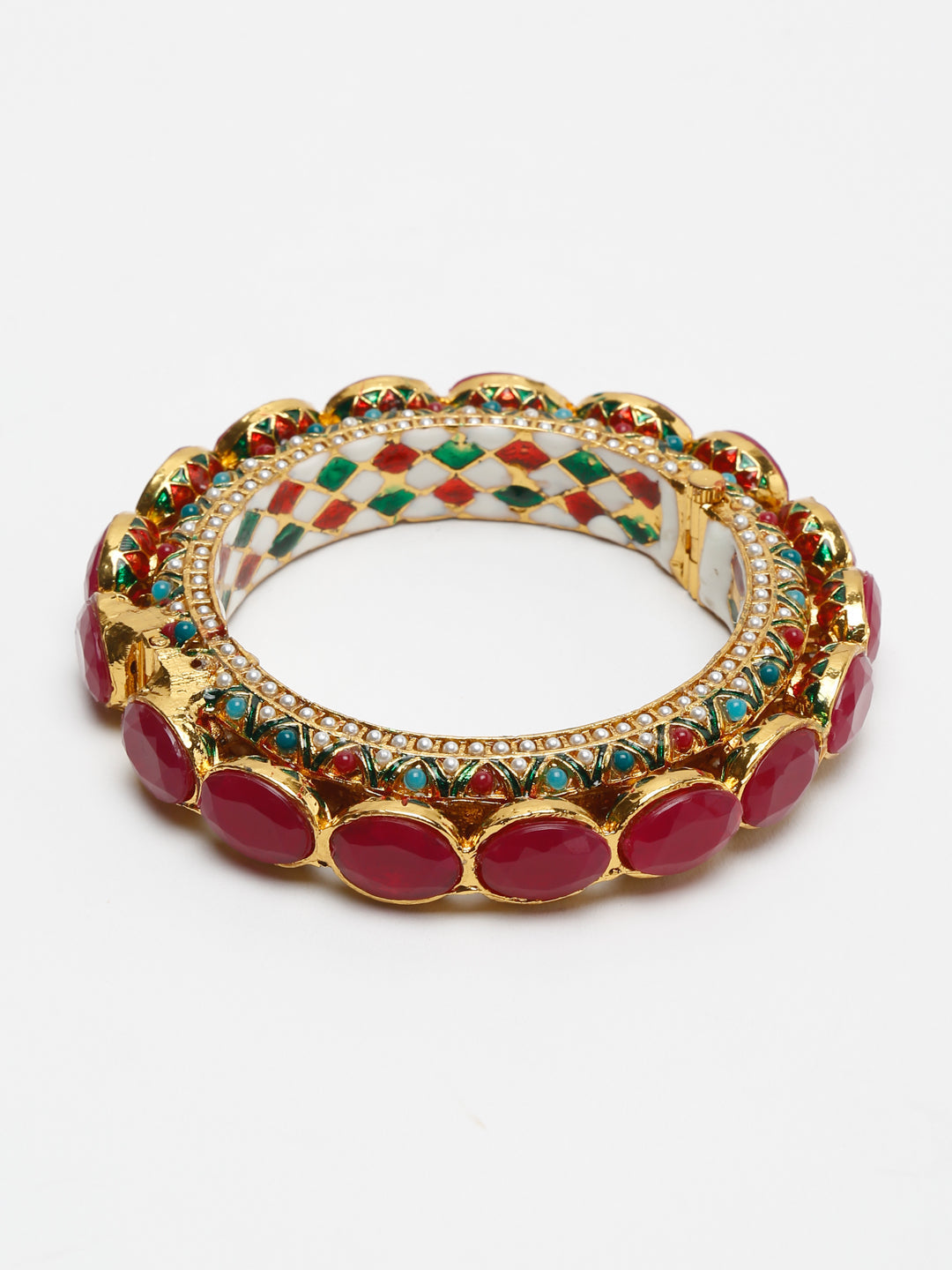 Single Multi Embellished Bangle - Ruby Raang | Grocsy