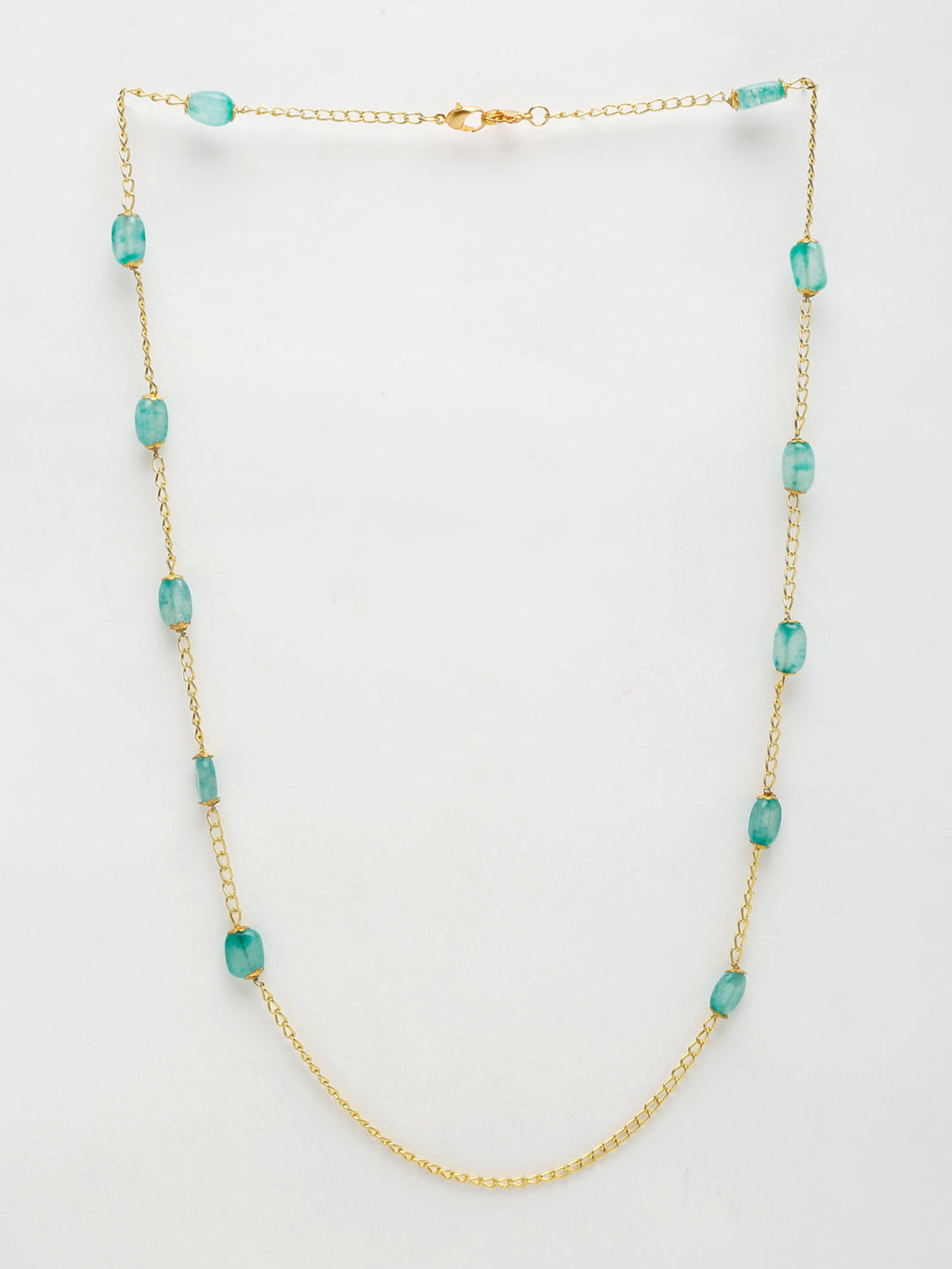 Stone And Gold-Polished Mask Chain - Ruby Raang | Grocsy