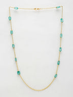 Stone And Gold-Polished Mask Chain - Ruby Raang | Grocsy