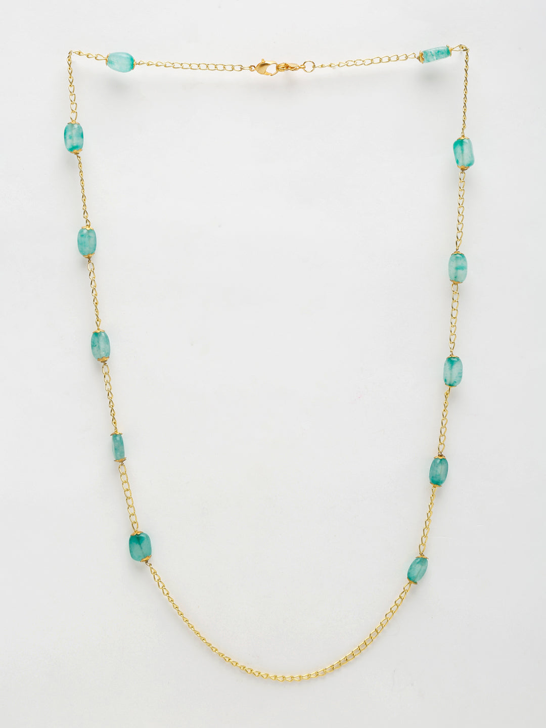 Stone And Gold-Polished Mask Chain - Ruby Raang | Grocsy