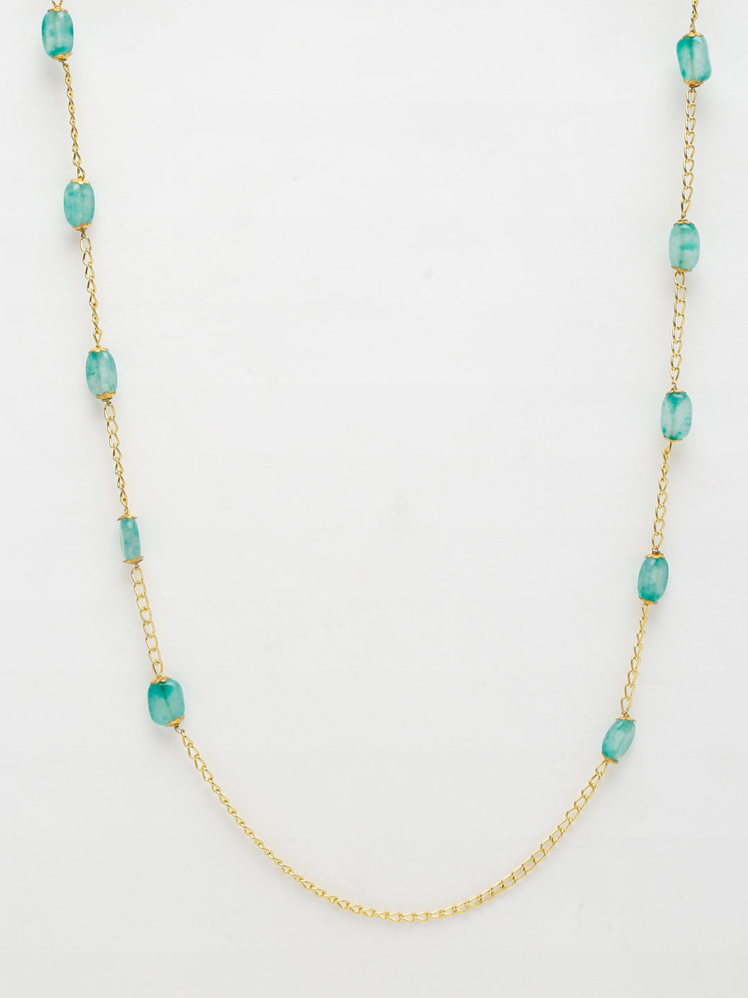 Stone And Gold-Polished Mask Chain - Ruby Raang | Grocsy