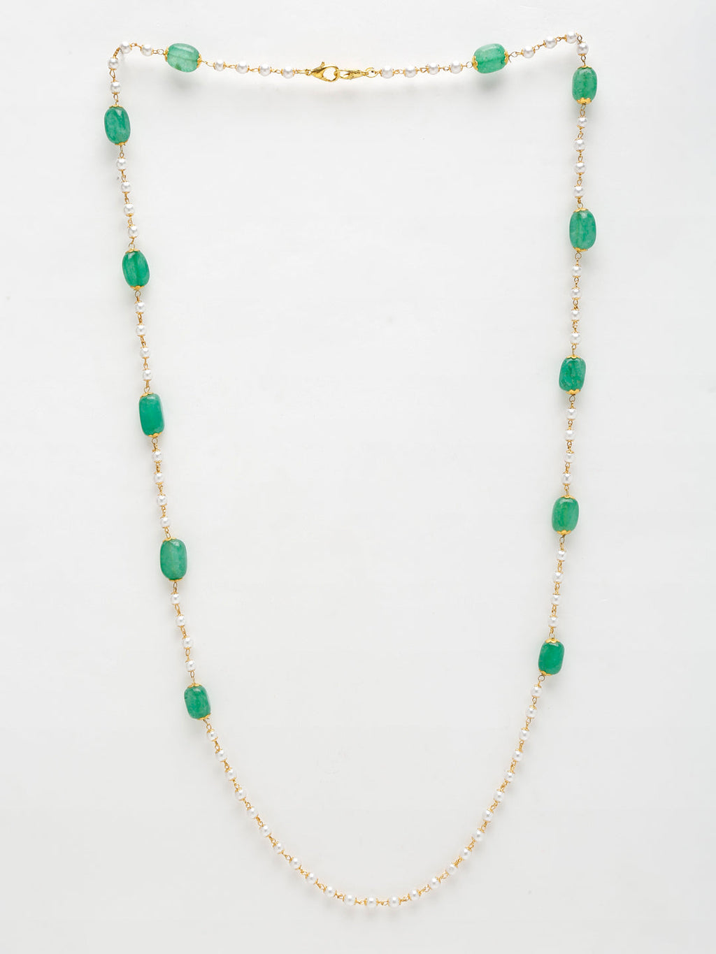 Stone And Gold-Polished Mask Chain - Ruby Raang | Grocsy