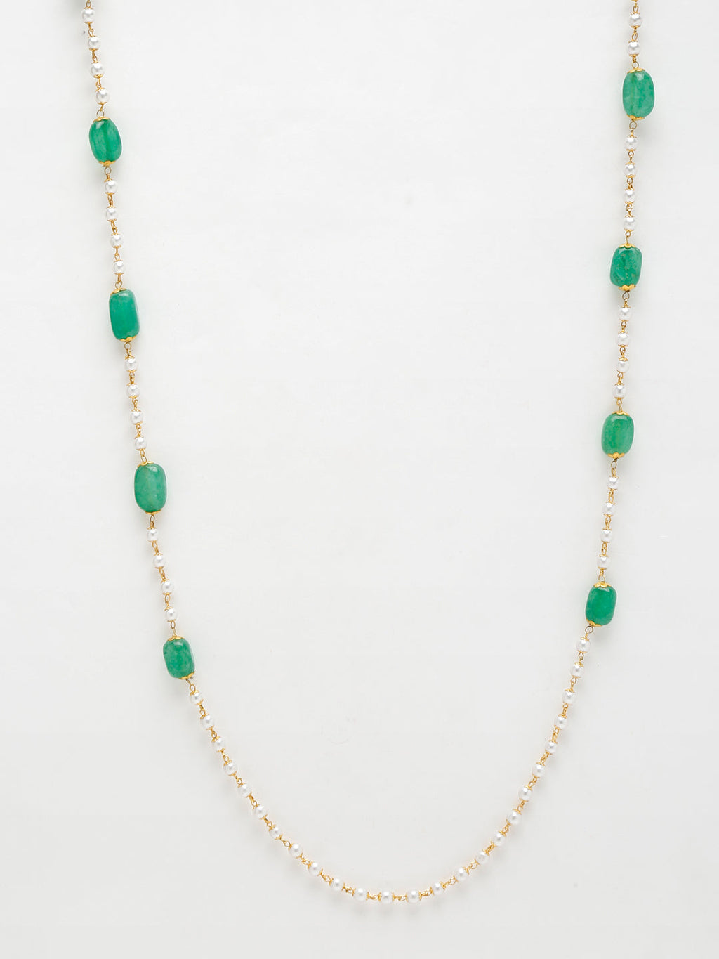 Stone And Gold-Polished Mask Chain - Ruby Raang | Grocsy