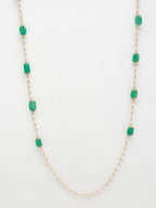 Stone And Gold-Polished Mask Chain - Ruby Raang | Grocsy