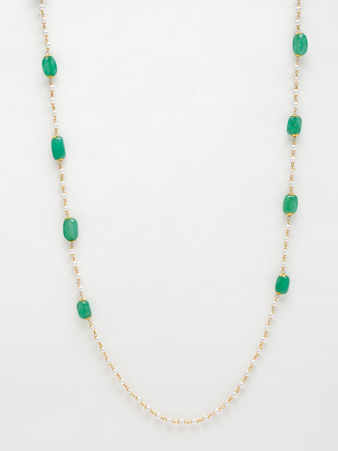 Stone And Gold-Polished Mask Chain - Ruby Raang | Grocsy