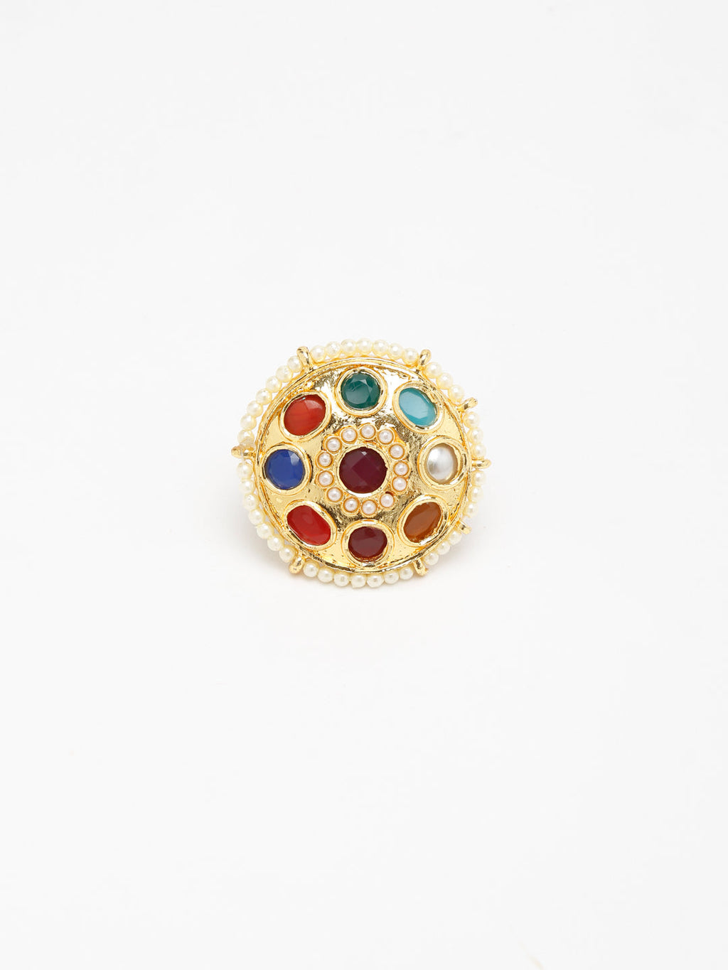 Kundan Ring - Ruby Raang | Grocsy