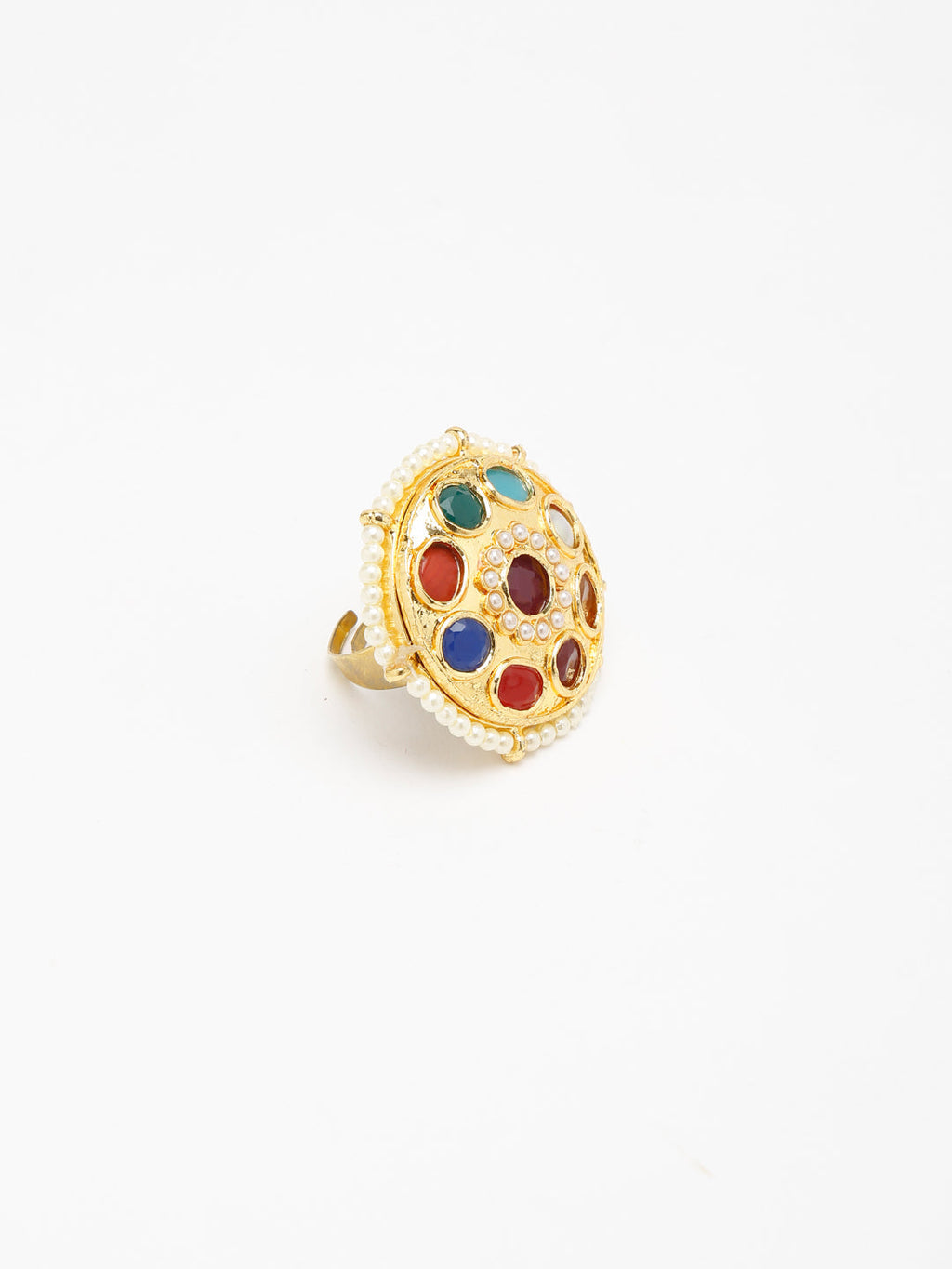 Kundan Ring - Ruby Raang | Grocsy