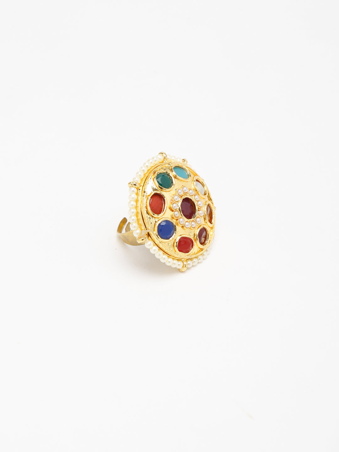 Kundan Ring - Ruby Raang | Grocsy