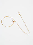 Gold-Polished Kundan Nose Ring - Ruby Raang | Grocsy