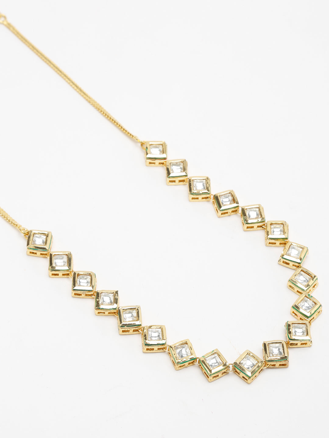Gold-Polished Kundan Choker - Ruby Raang | Grocsy