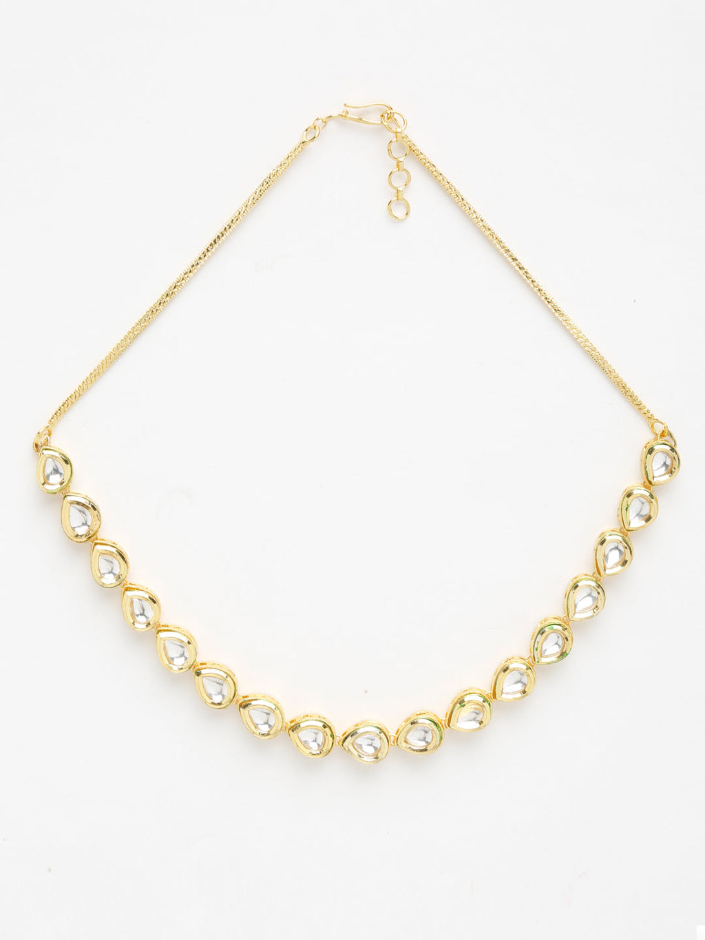 Gold-Polished Kundan Choker - Ruby Raang | Grocsy