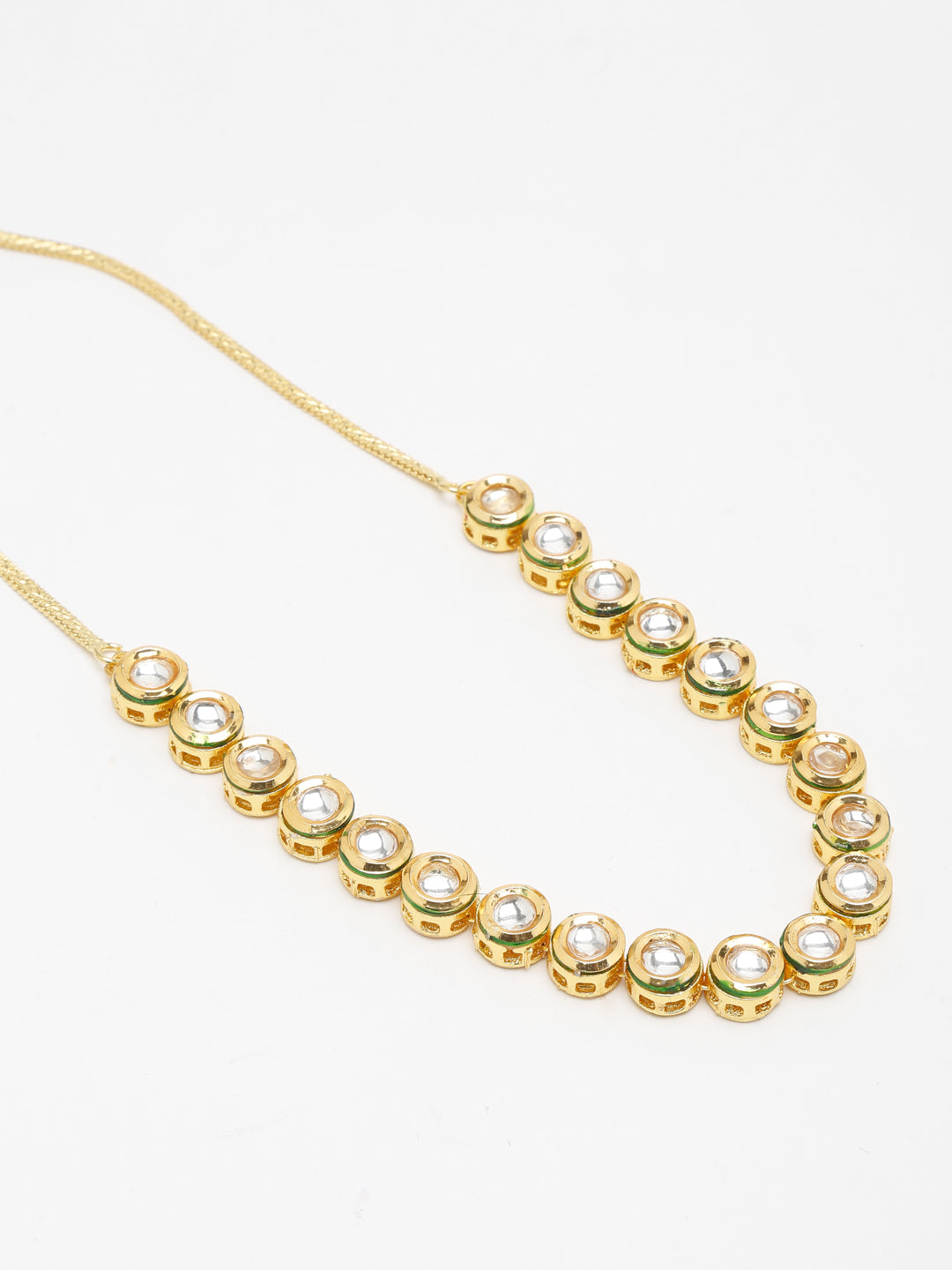 Gold-Polished Kundan Choker - Ruby Raang | Grocsy