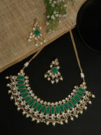 Kundan Neckpiece With Earrings - Ruby Raang | Grocsy