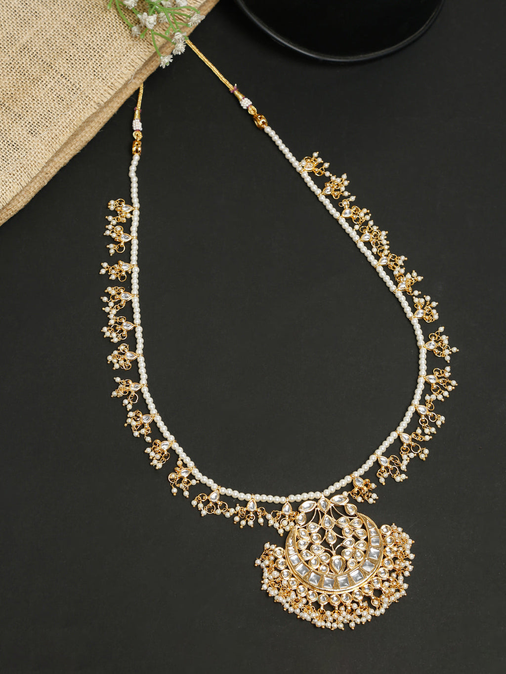 Gold-Polished Kundan Choker - Ruby Raang | Grocsy