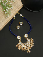 Stone Kundan Neckpiece With Studs - Ruby Raang | Grocsy