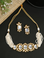 Kundan Choker With Earrings - Ruby Raang | Grocsy