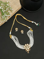 Kundan Choker With Pearls, Earrings - Ruby Raang | Grocsy