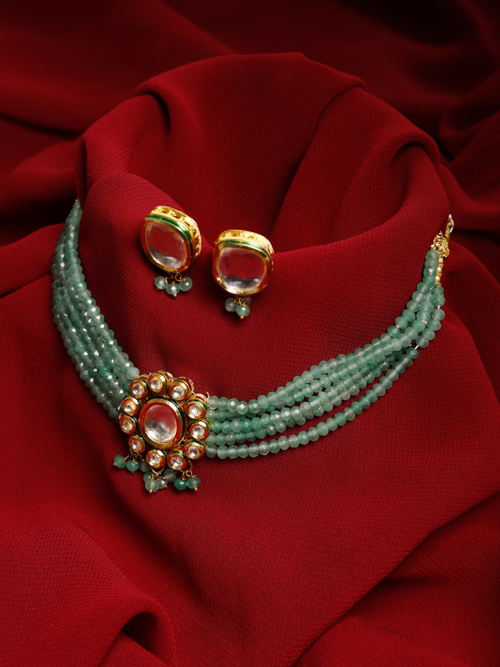 Kundan Choker With Studs - Ruby Raang | Grocsy