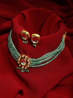 Kundan Choker With Studs - Ruby Raang | Grocsy