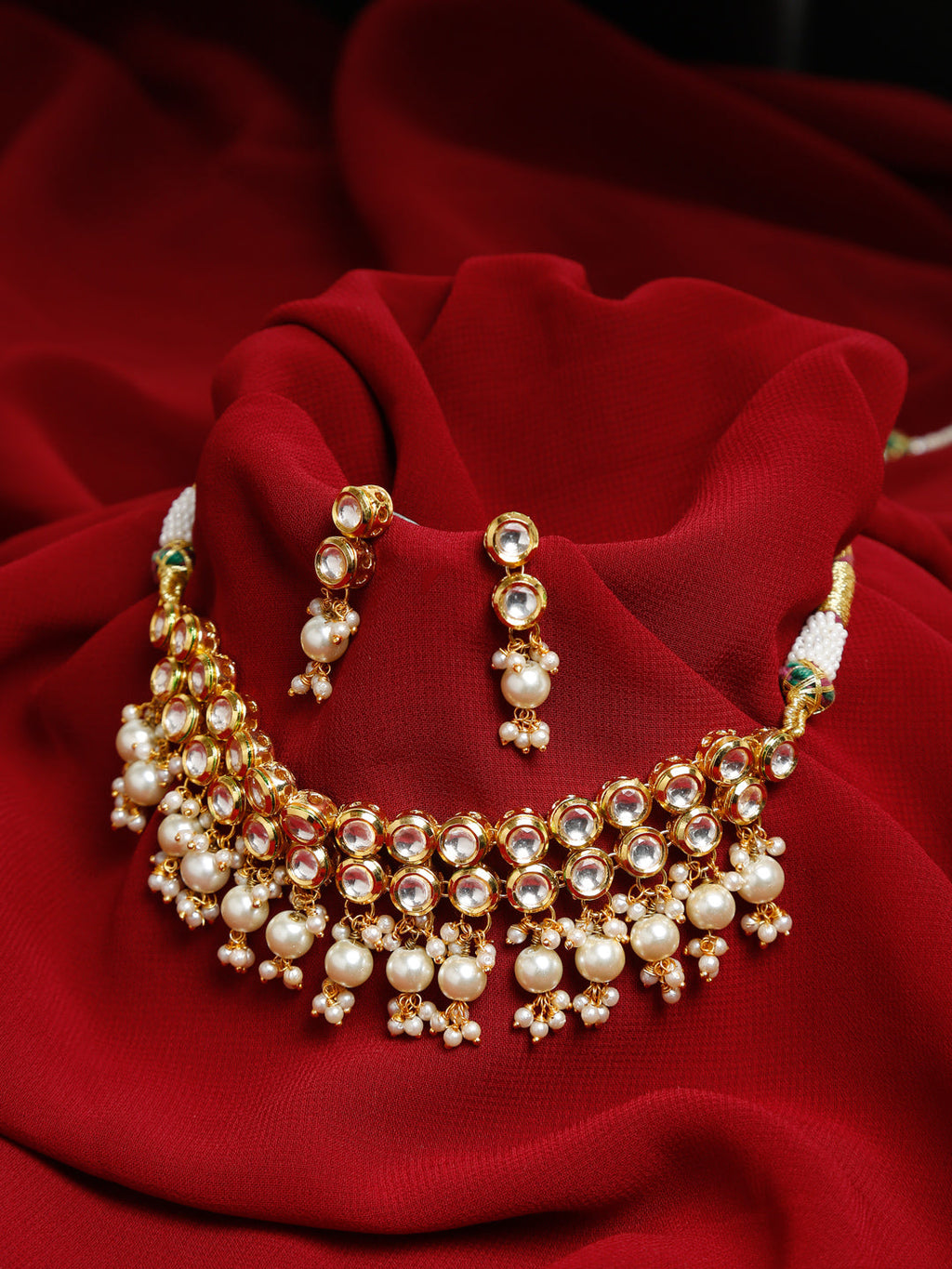 Kundan Choker With Earrings - Ruby Raang | Grocsy