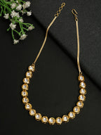 Gold-Polished Kundan Choker - Ruby Raang | Grocsy