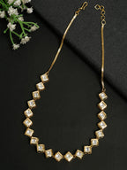 Gold-Polished Kundan Choker - Ruby Raang | Grocsy