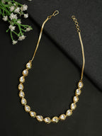 Gold-Polished Kundan Choker - Ruby Raang | Grocsy