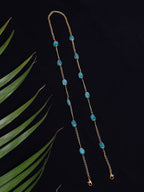 Stone And Gold-Polished Mask Chain - Ruby Raang | Grocsy