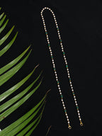 Stone And Gold-Polished Mask Chain - Ruby Raang | Grocsy