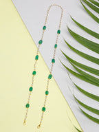 Stone And Gold-Polished Mask Chain - Ruby Raang | Grocsy