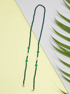 Stone And Gold-Polished Mask Chain - Ruby Raang | Grocsy