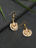 Gold-Polished Kundan Studs - Ruby Raang