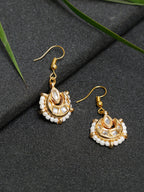 Gold-Polished Kundan Studs - Ruby Raang