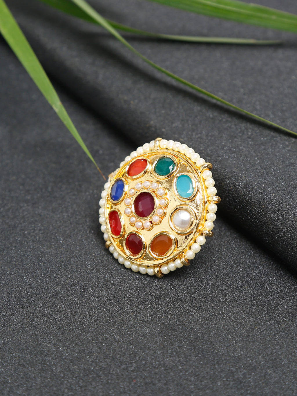Kundan Ring - Ruby Raang | Grocsy