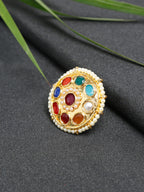 Kundan Ring - Ruby Raang | Grocsy
