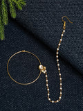 Gold-Polished Kundan Nose Ring - Ruby Raang | Grocsy