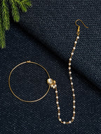Gold-Polished Kundan Nose Ring - Ruby Raang | Grocsy