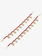 Women's Set Of 2 Red Anklets - Ruby Raang | Grocsy