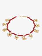 Women's Set Of 2 Red Anklets - Ruby Raang | Grocsy