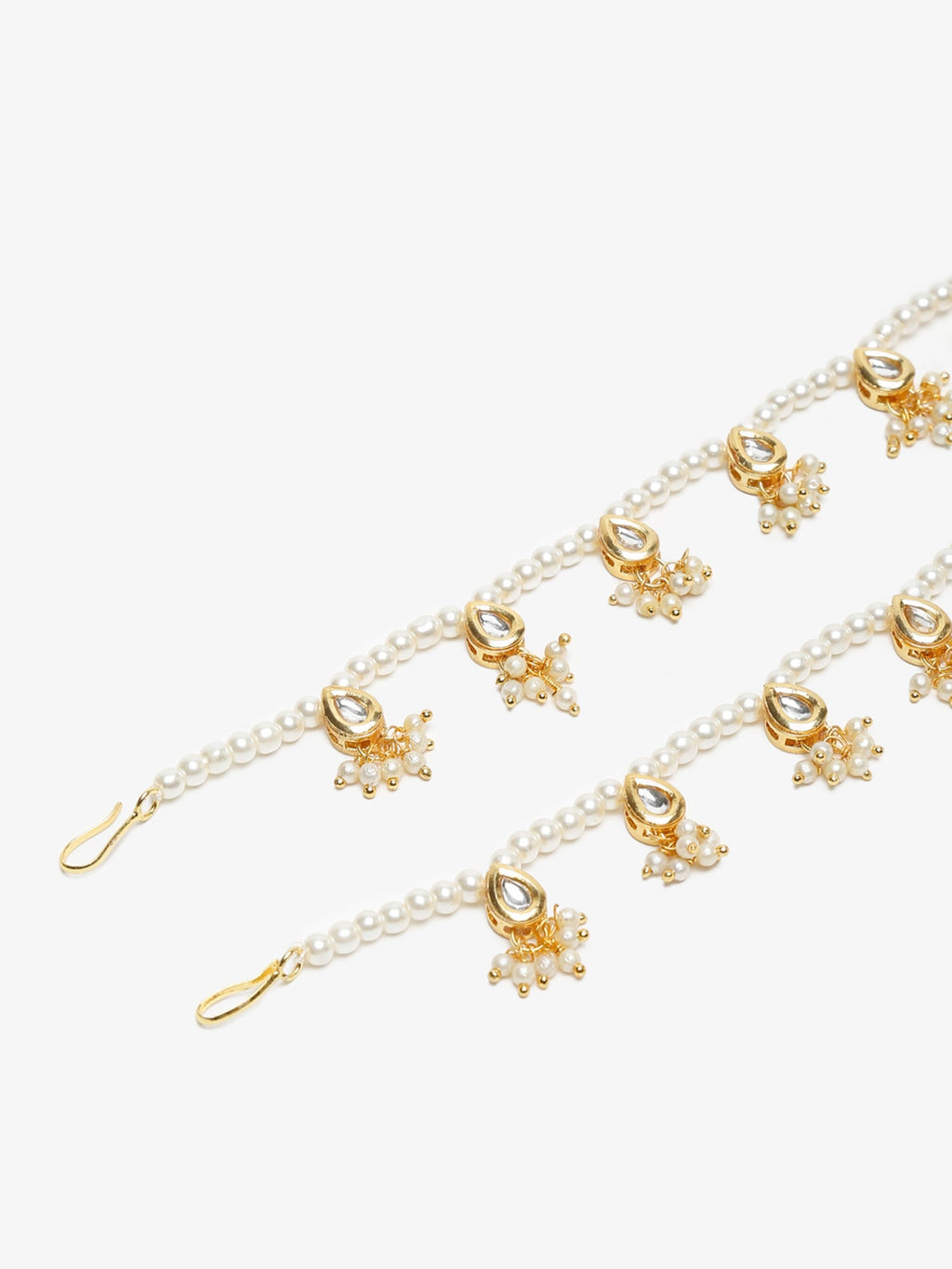 Women's White Gold Pearl Anklets - Ruby Raang | Grocsy