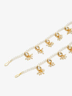 Women's White Gold Pearl Anklets - Ruby Raang | Grocsy