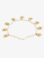 Women's White Gold Pearl Anklets - Ruby Raang | Grocsy