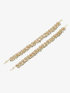 White Gold-Polished Anklets Set Of 2 - Ruby Raang | Grocsy