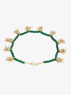 Women's Set Of 2 Green Anklets - Ruby Raang | Grocsy