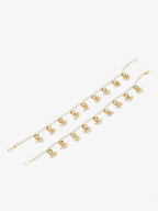 White Gold-Polished Anklets Set Of 2 - Ruby Raang | Grocsy