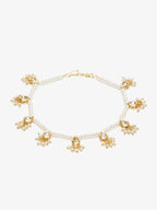 White Gold-Polished Anklets Set Of 2 - Ruby Raang | Grocsy
