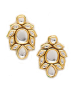 Gold-Toned Kundan Necklace With Earrings - Ruby Raang