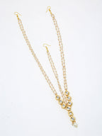 Gold-Polished White Kundan Beaded Matha Patti - Ruby Raang | Grocsy