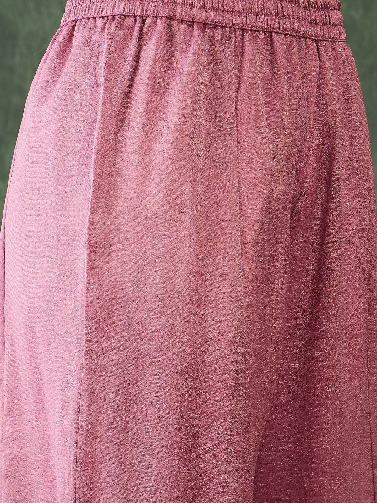 The52 Women's Gorgeous Embroidery Work Viscose Silk Fabric A-line Kurta Sharara and Dupatta Set-Onion | Grocsy